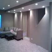 Fineline Construction Group Project Interior remodeling projects, commercial bar, flooring, basement remodel, fencing, hardscaping, and electrical.