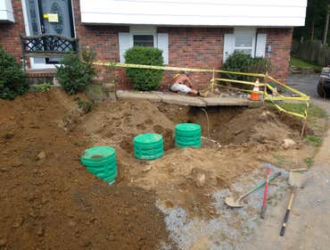 Photos by Jeffrey Edwards LLC #7 3 bedroom Norweco 960-500 Advanced Treatment septic system being installed.