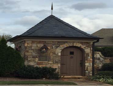 Gatehouse-slate roof, finial