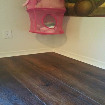 Close up of shoe moulding