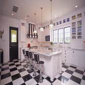 Black and white kitchen Awesome retro kitchen with unique features.