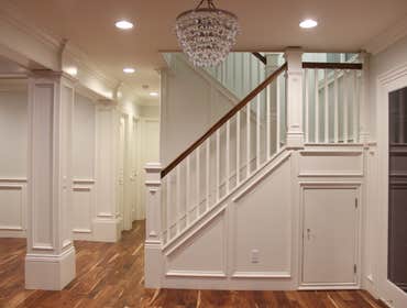 Custom stair case, wood detail