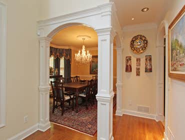 Archway to dining room