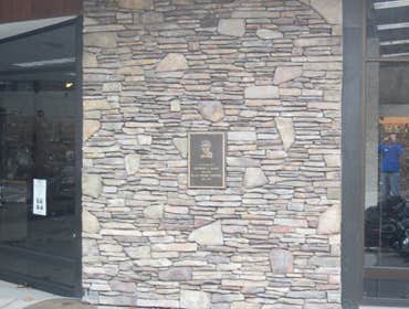 Bear Sports center Honesdale Stone veneer on Bear Sports center in Honesdale PA. This stone is Bucks County Southren Ledge stone. Rob Orr Masonry also 