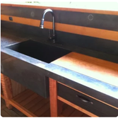 Redwood Concrete Outdoor Kitchen