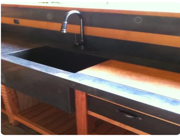 Redwood Concrete Outdoor Kitchen