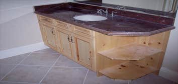 Knotted Pine Wood Door with Applied Molding in Satin Clear finish and Brown Glaze