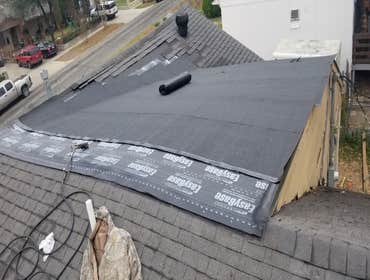 Torch down flat roof installation