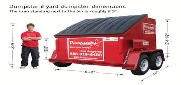 Dumpstars 6 yard dumpster dimensions