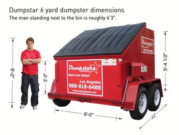 Dumpstars 6 yard dumpster dimensions
