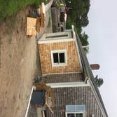 New basement access Yarmouth Removed old rotted bulkhead and installed a new weather proof entrance with natural light and ventilation.