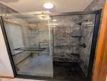 Photos by Clear Choice Exteriors & Bath Makeover #1 Bath Tub to shower conversions. Also full remodel