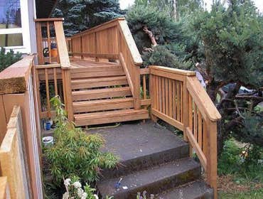 Just about anything you can think of Detached Garage Build
Deck Builds
Stair Builds
Counter, floor and shower tile installation
Cabinet installations
G
