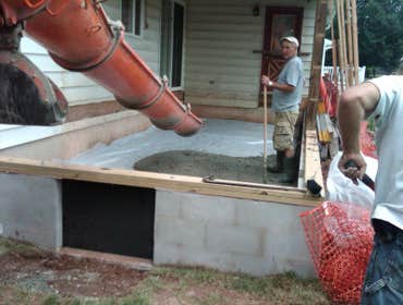 pouring concrete foundation