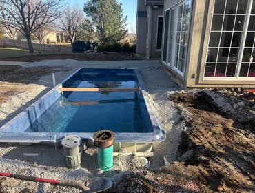 Photos by Blue Heron Pools & Outdoor Living #3 This client reached out late last fall ready to fulfill a lifelong dream of building an in-ground pool a