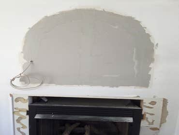 fireplace during remodel