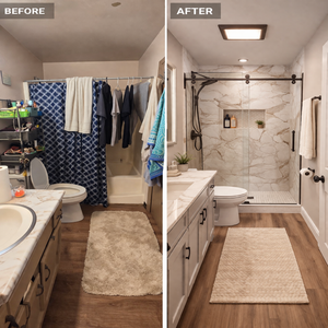 Photos by Dwelling Place Remodeling #1 Complete bathroom refresh including demolition, new vanity installation, upgraded plumbing fixtures, modern...