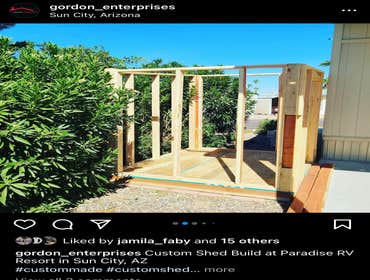 Photos by Gordon Enterprises Contracting LLC #15 10x8 costum shed build with light