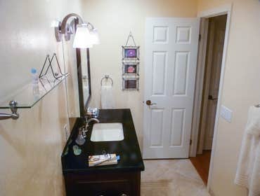 2013: Combo Guest Bath/Pool/Powder Room This bathroom is in a large upscale home that was built in the 1990’s in the Miramar Lakes area. This was the o