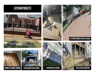Various Deck Projects Custom decks using pressure treated wood, and composite deck board and railing systems from Trex, Fiberon, Azek and Veranda.