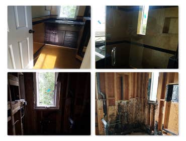 Upstairs Ba # 1 demo Lake Forest before/after