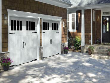 Presley Door Company Carriage Doors, Steel and overlay insulated