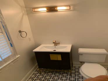 Nashville Powder Room Renovate and level floor of existing powder room