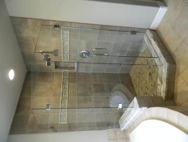 Gray Shower with tile accents