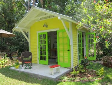 Artists Studio Sunny Artist's Studio Shed designed and built by Historic Shed in Tampa, FL
