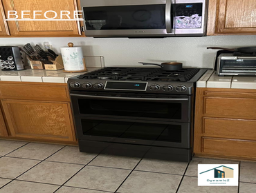 Before and after kitchen remodel at Oakley