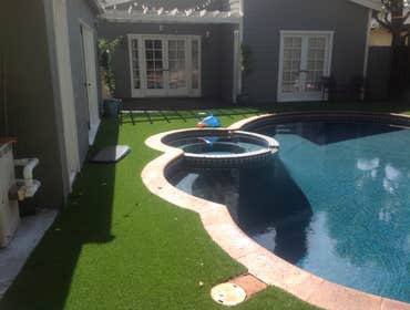 Back yard, turf