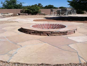 Flagstone Patio with Fire Pitt