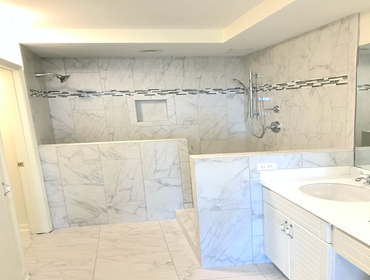 Bathroom Remodeling by Beach Remodeling HHI Bathroom remodel in Sea Pines with custom showers, tile, vanities, fixtures, lighting by Beach Remodeling H