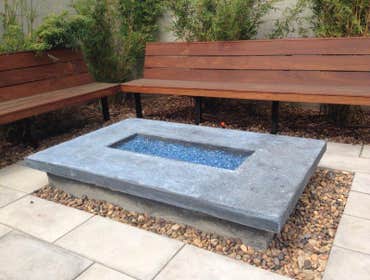 Ipe bench and firepit