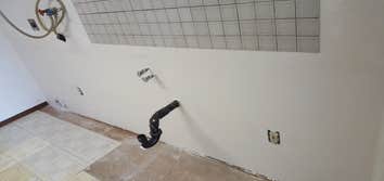 Drywall repair Drywall replacement on the wall due to a water leak