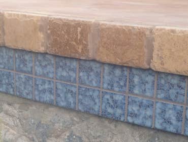 Cap Tile to Travertine Example