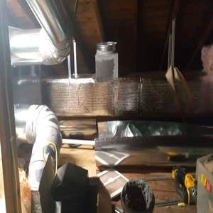 IN PROGRESS: NEW INSTALL A/C & FURNACE W/DUCT WORK BRAND NEW ATTIC A/C & FURNACE INSTALL W/DUCT WORK, SUPPLY & RETURN PIPING, FURNACE W/PVC FLUE...