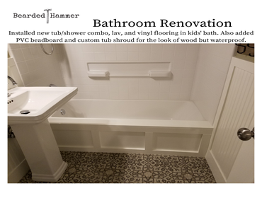 New rough plumbing and new fixture installation