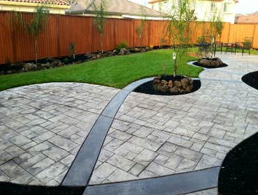stamped concrete smooth band