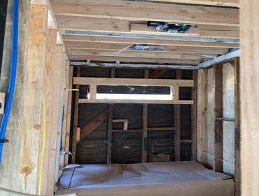Photos by Idm Framing #2 ADU conversion, existing garage was 395sqft with a new addition of 291sqft 2 bed 1 bath ADU, 2x8 ceiling joist were added to 