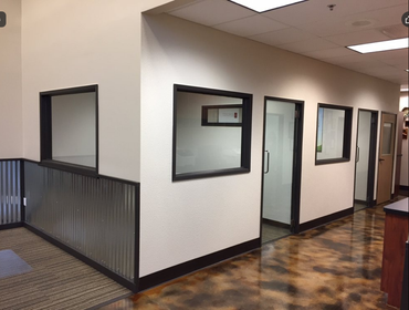 Commercial offices with concrete floor finish