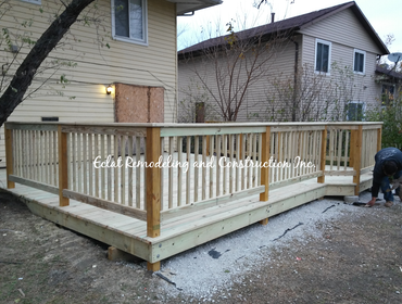 Back yard deck Large wooden deck