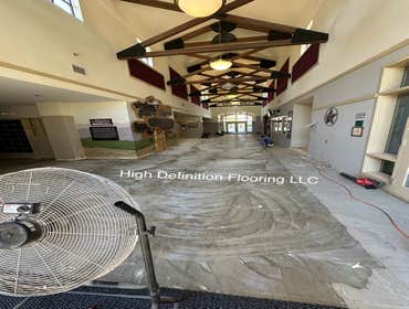 Photos by High Definition Flooring LLC #1 Commercial Project
Installed Kardean commercial Floor coverings
-13,000 Approx Sq Ft
Prep:
Subfloor Machine