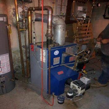 An 150,000 btu, steam boiler