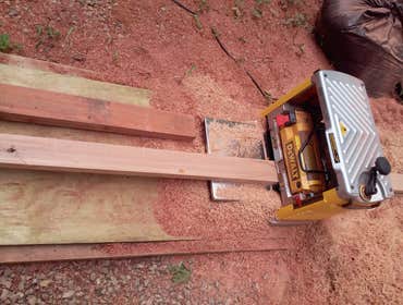 Planing redwood for custom job