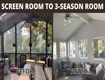 3-Season Room Interested in converting your Screen Room into a 3-Season Room so you can enjoy it year-round? Contact us today for a Free Estimate! 410-