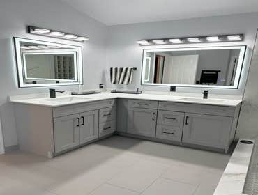 Kevin Bathroom One of our more recent clients, Kevin, knew exactly what he wanted. He just needed help putting his vision together. Full bathroom remod