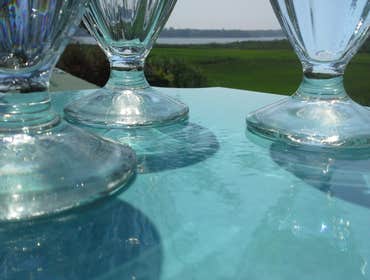 Enameled Lava Stone Table