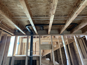 kitchen over head water/waste rough in