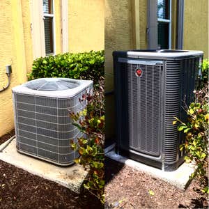 New condenser before & after